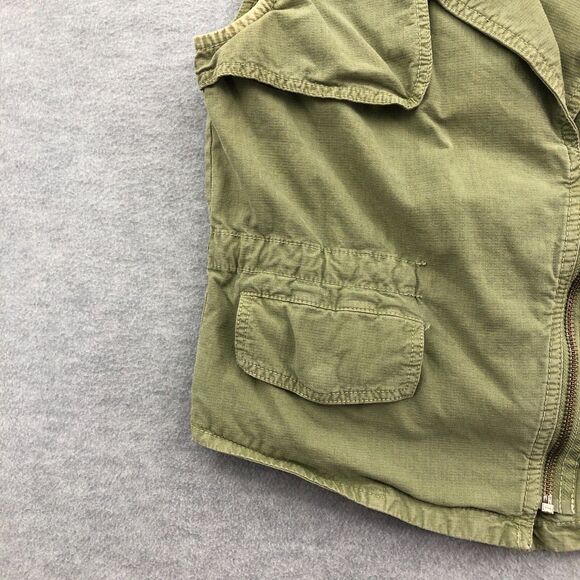Madewell Safari Military Vest Womens Size XS Olive Green Rip Stop Cotton Spandex - Picture 4 of 16